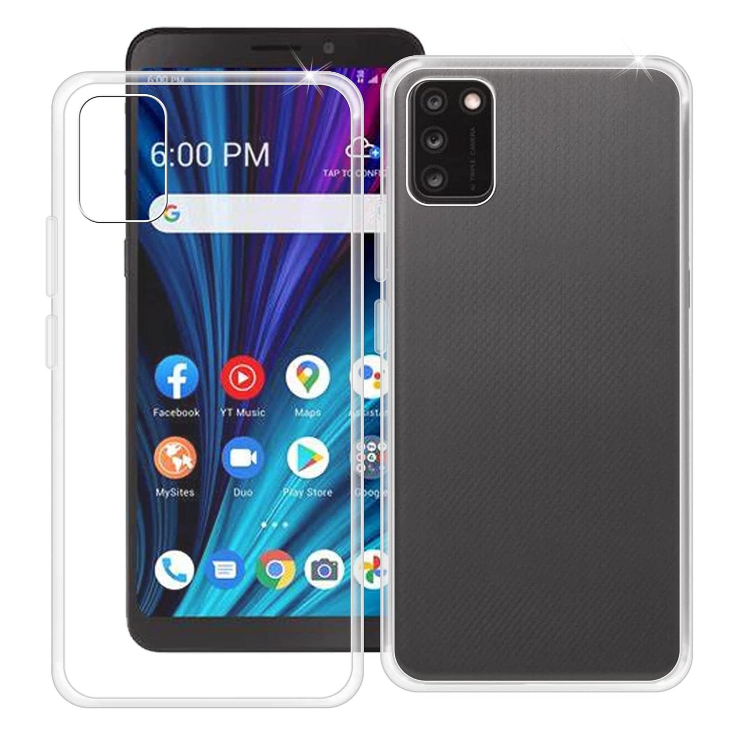 For TCL A3 /A509DL Ultra Slim Transparent Protective Hybrid with Soft TPU Rubber Corner Bumper with Raised Edges Shock Absorption Clear Phone Case Cover