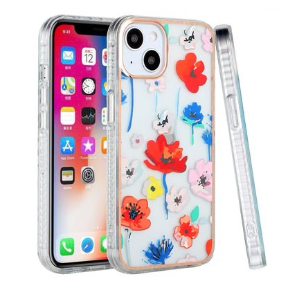 For Apple iPhone 13 Pro Max (6.7") Stylish Design Floral IMD Hybrid Rubber TPU Hard PC Shockproof Rugged Slim Fit  Phone Case Cover