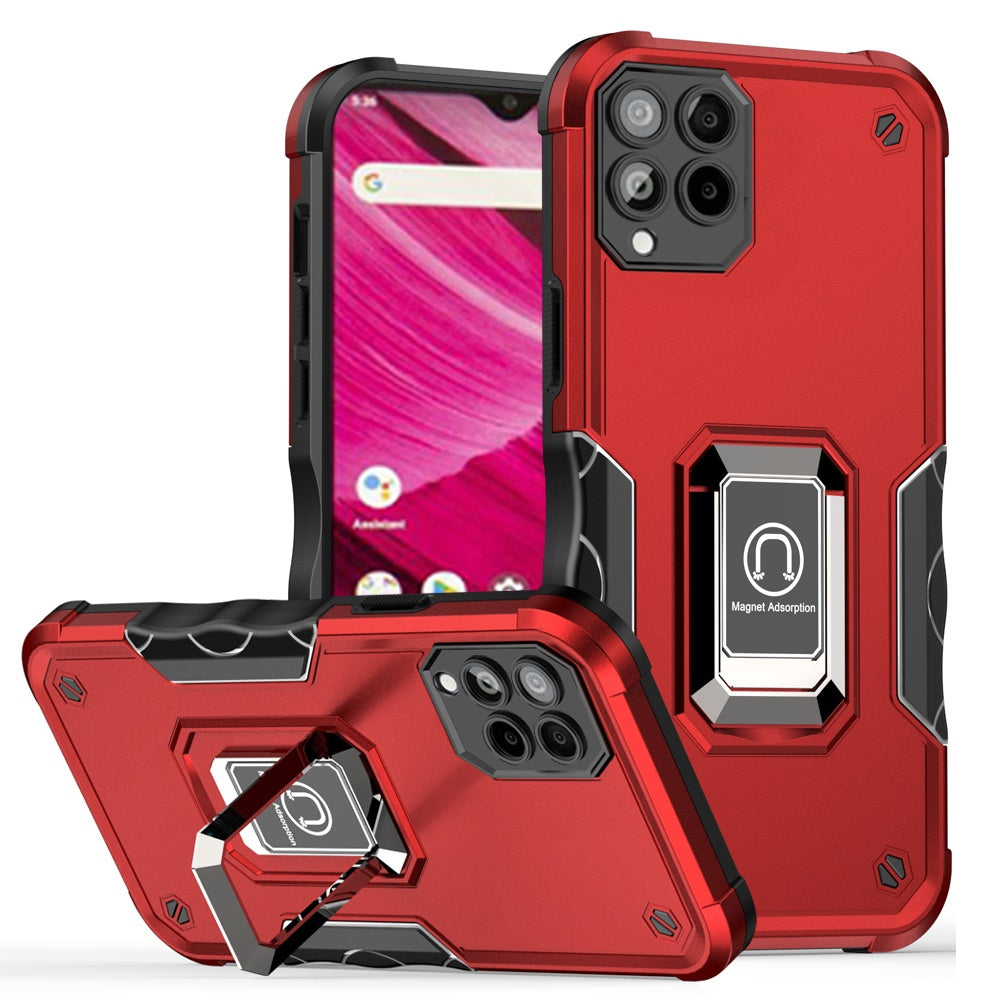 For T-Mobile Revvl 6 Pro 5G /Revvl 6 5G Hybrid with Magnetic Ring Holder Stand Kickstand Heavy Duty Rugged Shockproof  Phone Case Cover