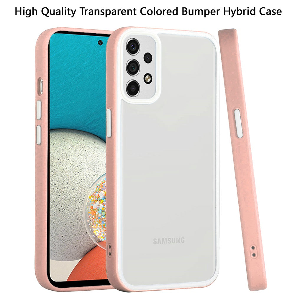 For Samsung Galaxy A53 5G Hybrid Transparent Colored Frame Bumper Hard Back Shockproof Slim TPU Silicone Protective  Phone Case Cover