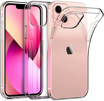 For Apple iPhone 13 Pro Max (6.7") Transparent Gummy Acrylic TPU Hybrid Cushion Rigid Shock Protection Rubber Bumper Hard Back Clear Phone Case Cover