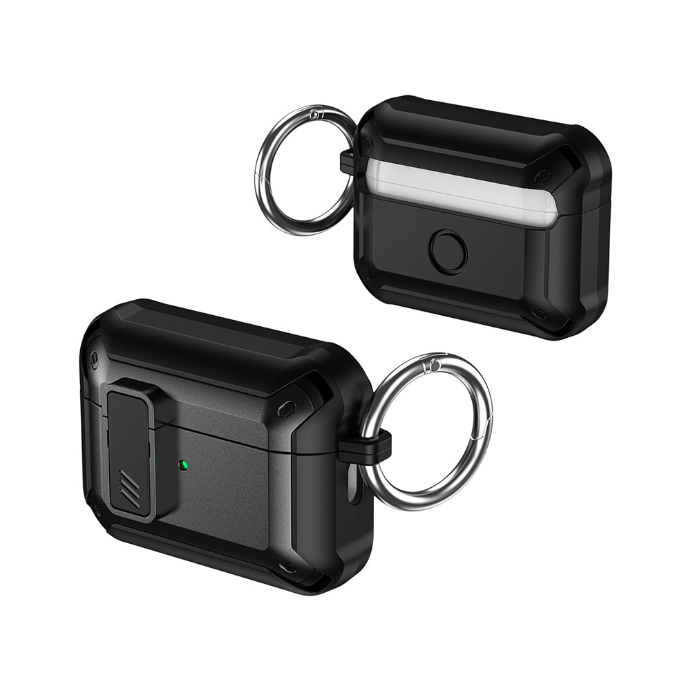 For Apple AirPods Pro 2nd Generation (2022) Tough Armor Protective Hybrid with Carabiner Shockproof Hard Shell