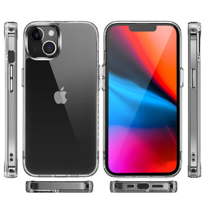 For Apple iPhone 13 Pro Max (6.7") Hybrid Crystal Clear Transparent Hard PC Back Gummy TPU Bumper Slim Fit with Chromed Buttons Clear Phone Case Cover