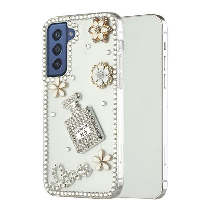 For Samsung Galaxy S22+ Plus Bling Crystal 3D Full Diamond Luxury Sparkle Rhinestone Hybrid Bumper Protective  Phone Case Cover