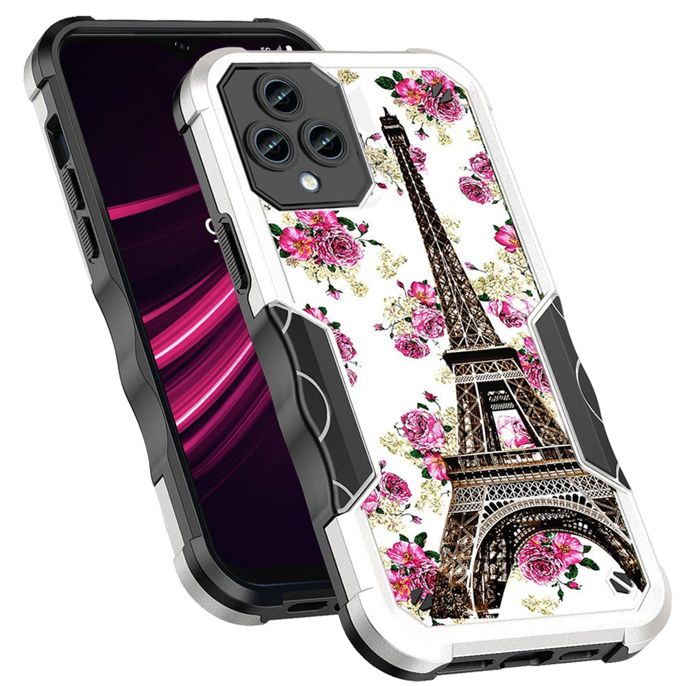 For T-Mobile Revvl 6 Pro 5G /Revvl 6 5G Fashion Design Shockproof Hybrid Stylish Pattern Rubber Armor  Phone Case Cover