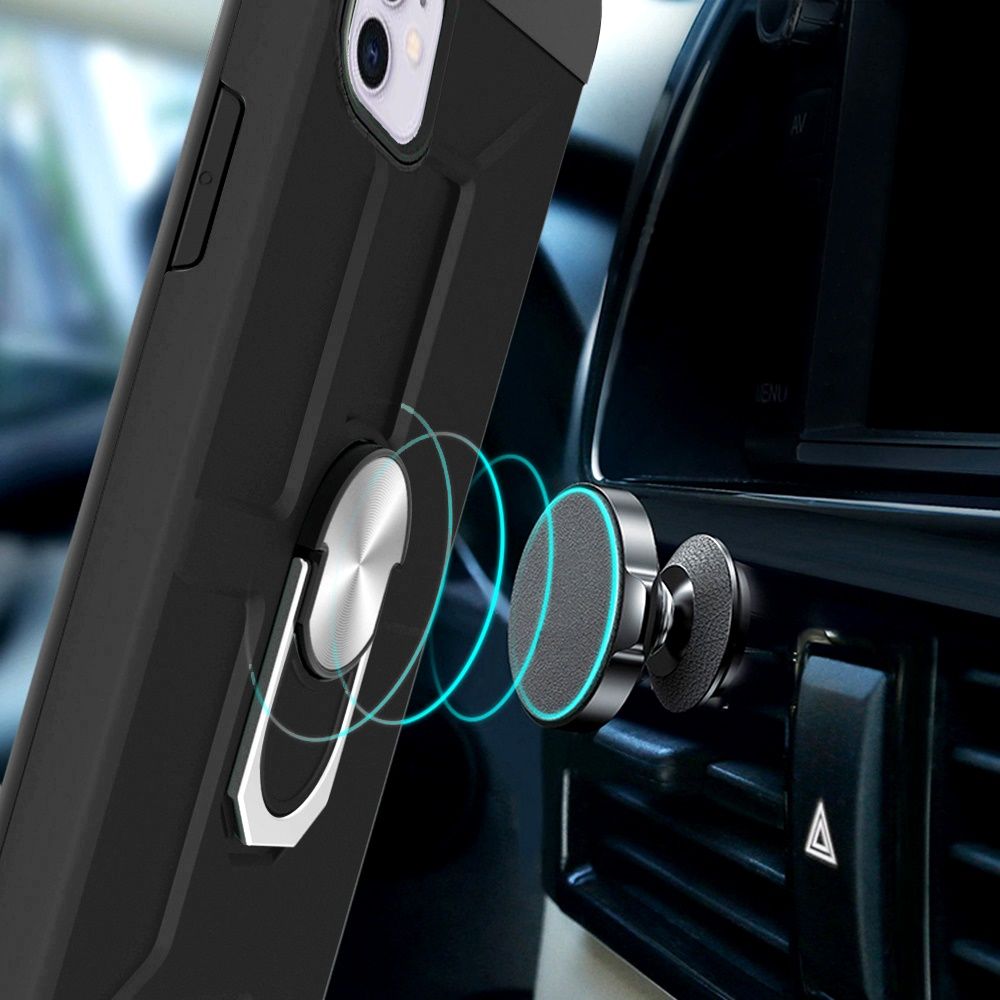 For Apple iPhone 11 (6.1") Stand Kickstand Ring Holder [360° Rotating] Armor Dual Layer TPU Work with Magnetic Car Mount  Phone Case Cover