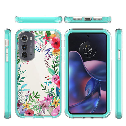 For Motorola Moto Edge 2022 Beautiful Design Hybrid Triple Layer Armor Hard PC TPU Rubber Shockproof Frame  Phone Case Cover