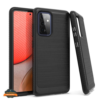 For Motorola Moto G Power 2022 (6.5") Armor Brushed Texture Rugged Carbon Fiber Design Shockproof Dual Layers Hard PC + TPU  Phone Case Cover