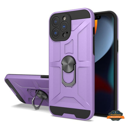 For Apple iPhone 13 /Pro /Mini Hybrid Ring Stand [360° Rotatable Ring Holder Magnetic Kickstand] Armor Shockproof TPU  Phone Case Cover