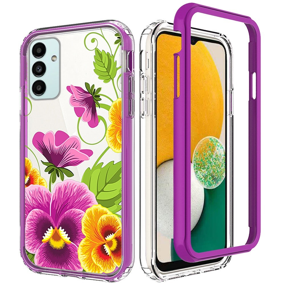 For Samsung Galaxy A13 5G Beautiful Design 3 in 1 Hybrid Triple Layer Armor Hard Plastic Soft Rubber TPU Shockproof Protective Frame  Phone Case Cover