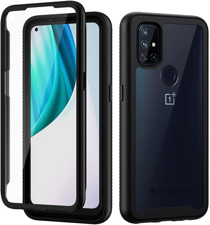 For OnePlus 10T 5G Full Body Frame Armor Slim Hybrid Double Layer Hard PC + TPU Transparent Back Rugged Shockproof  Phone Case Cover