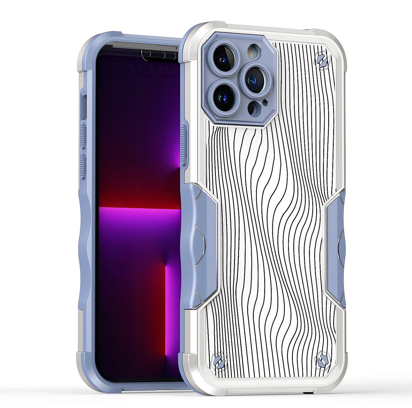 For Apple iPhone 11 (6.1") Fashion Design Tough Shockproof Hybrid Stylish Pattern Heavy Duty Rubber Armor  Phone Case Cover