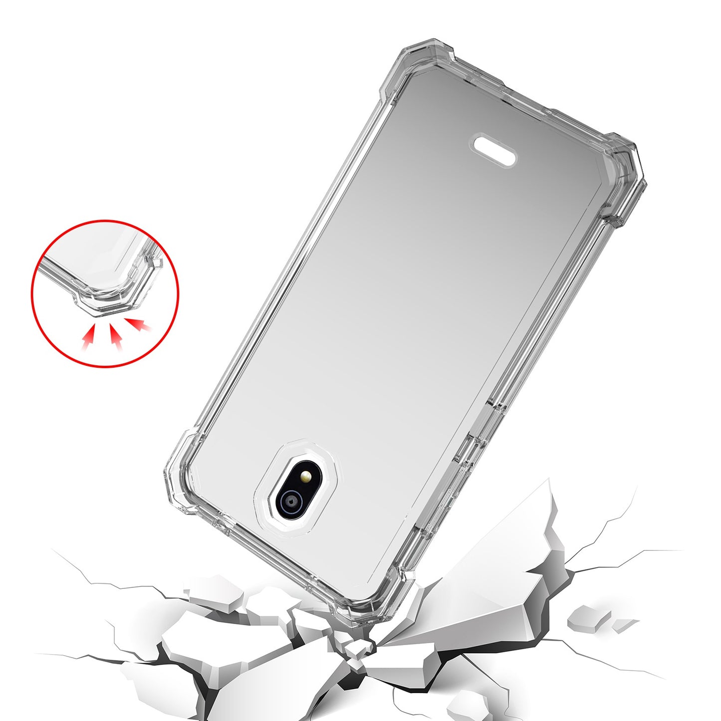 For Nokia C200 Clear Gradient Hybrid Thick Guard Shockproof Dual Layer Hard PC + TPU Bumper Frame Armor  Phone Case Cover