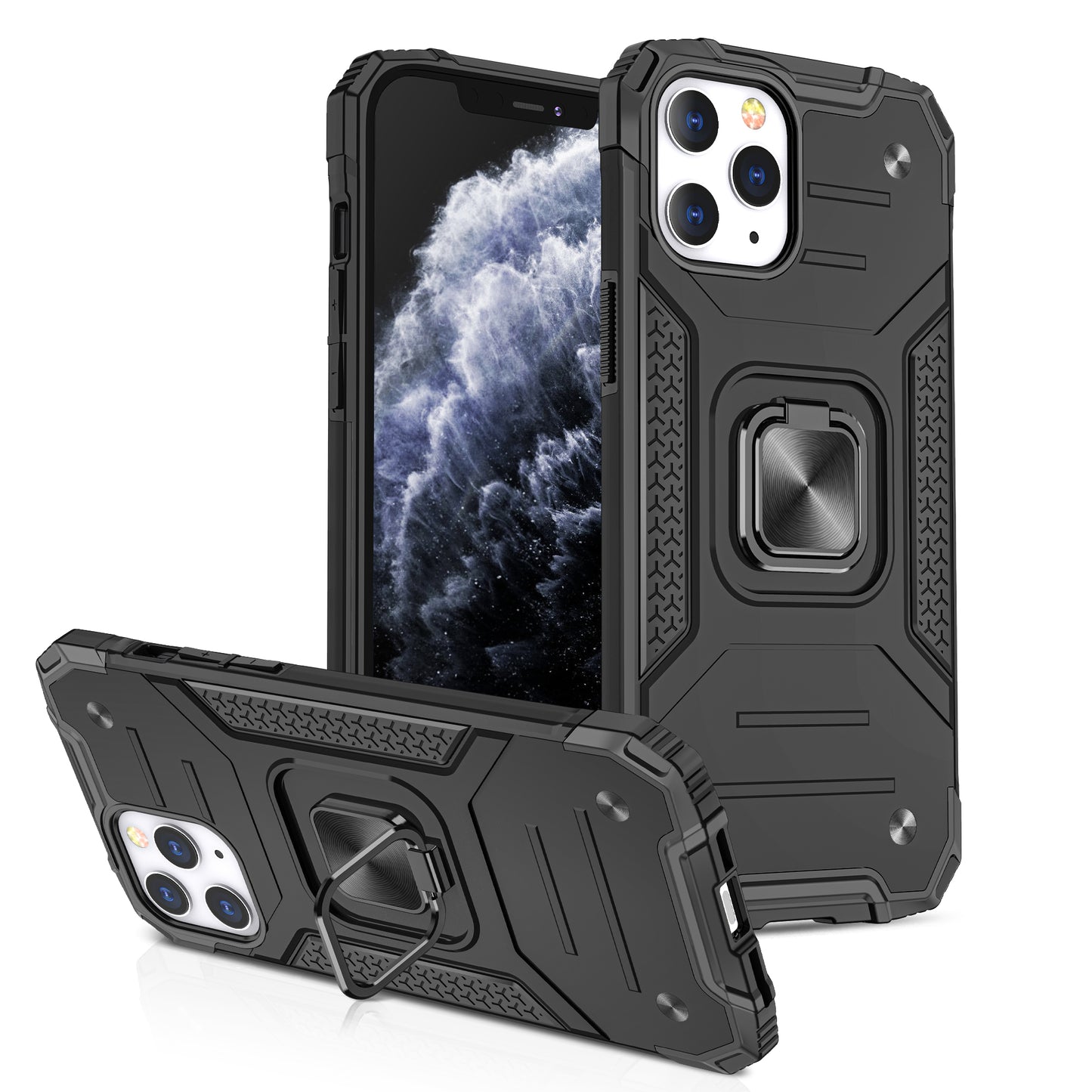 For Boost Mobile Celero 5G Armor Hybrid with Ring Holder Kickstand Shockproof Heavy-Duty Durable Rugged Dual Layer  Phone Case Cover