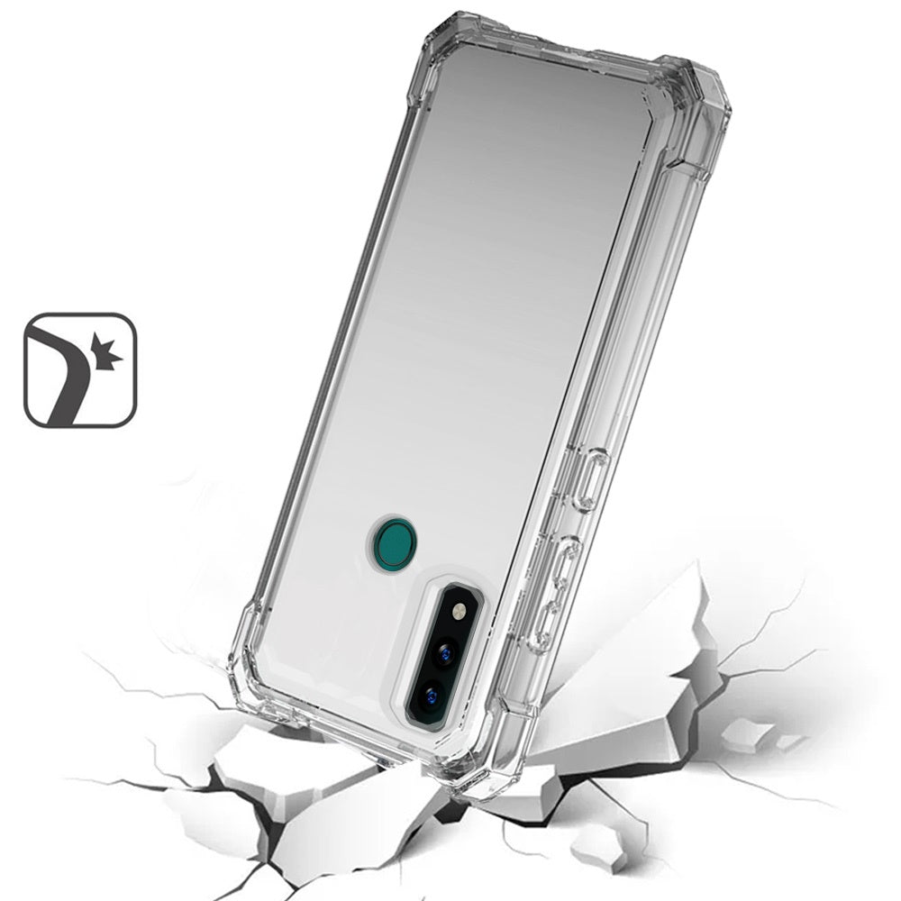 For AT&T Maestro 3 Clear Gradient Hybrid Thick Guard Shockproof Dual Layer Hard PC + TPU Bumper Frame Armor  Phone Case Cover