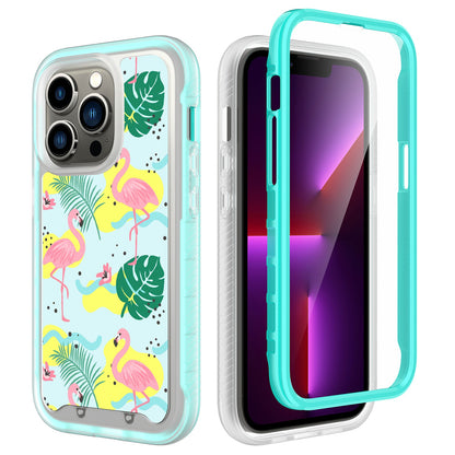 For Apple iPhone 13 Pro Max 6.7" Stylish Design 2in1 Hybrid Armor Hard Rubber TPU Shockproof Front Frame Bumper  Phone Case Cover