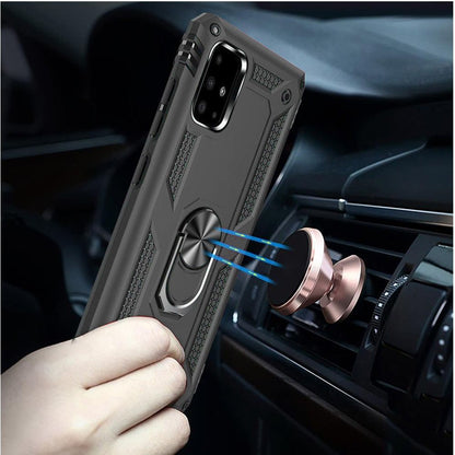 For Motorola Moto Edge 5G 2021 Hybrid Durable Dual Layer with 360 Rotatable Ring Stand Holder Kickstand Fit Magnetic Car Mount Gray Phone Case Cover