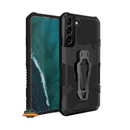 For Samsung Galaxy S22+ Plus Hybrid Heavy Duty Protection Shockproof Defender with Belt Metal Clip and Kickstand Dual Layer  Phone Case Cover