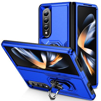 For Samsung Galaxy Z Flip 4 5G Matte Finish Slim Rugged Shockproof Hybrid with Magnetic Ring Stand Holder  Phone Case Cover