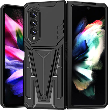 For Samsung Galaxy Z Fold 3 5G Hybrid Armor Rugged with Kickstand, Supports Magnetic Car Mount Dual Layer Hard PC Protective  Phone Case Cover