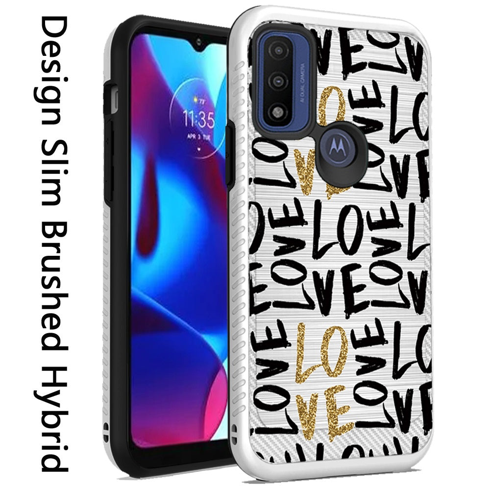 For Motorola Moto G Pure Cute Design Printed Pattern Fashion Brushed Texture Shockproof Dual Layer Hybrid Slim Rubber  Phone Case Cover