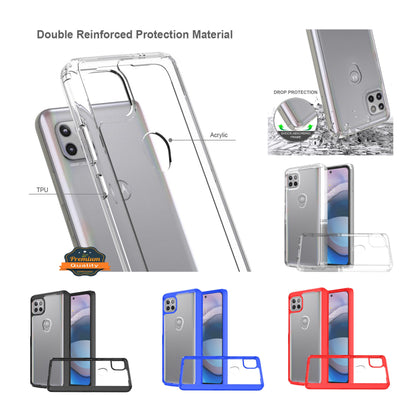 For Motorola Moto Edge 2022 Hybrid Slim Clear Transparent Shock-Absorption Bumper with TPU + Hard PC Back Frame  Phone Case Cover