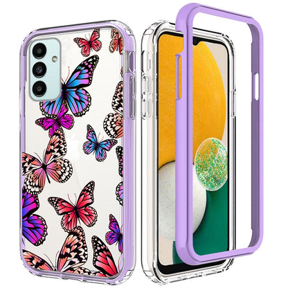 For Samsung Galaxy A13 5G Beautiful Design 3 in 1 Hybrid Triple Layer Armor Hard Plastic Soft Rubber TPU Shockproof Protective Frame  Phone Case Cover