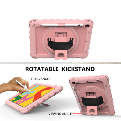 Case for Apple iPad Air 4 / iPad Air 5 / iPad Pro (11 inch) Hybrid 3in1 Armor Rugged with Built-in Kickstand 360° Rotatable Stand & Shoulder Hand Strap Corner Shockproof Rose Gold Tablet Cover