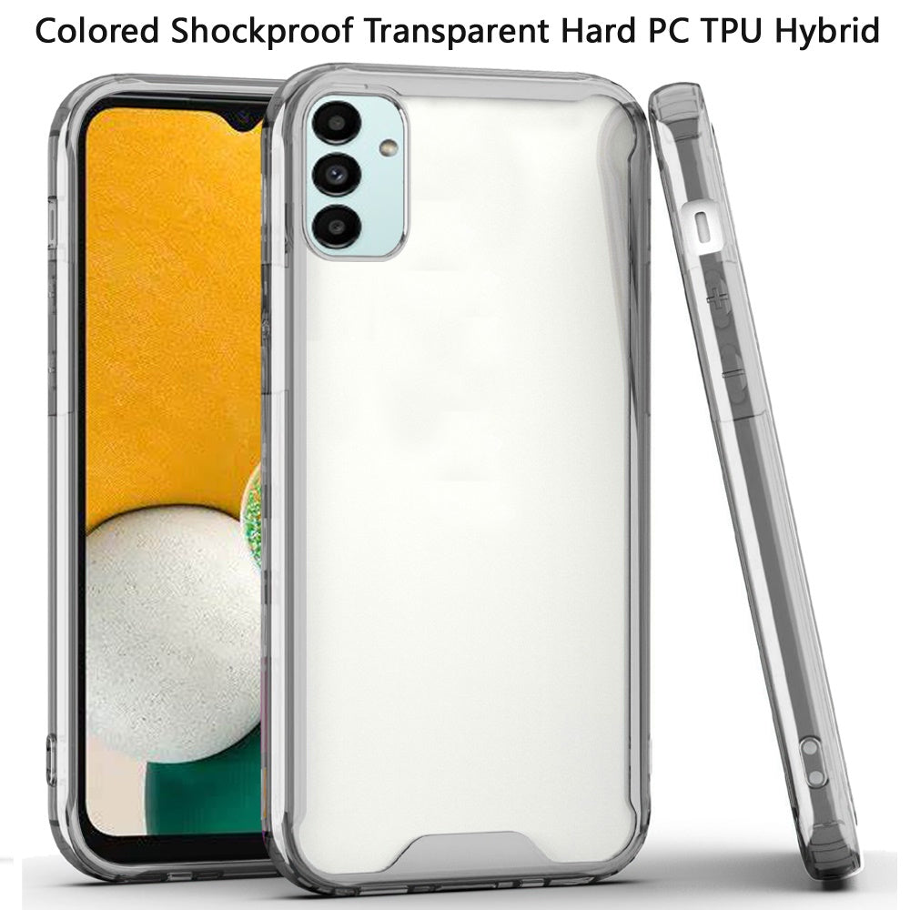 For Samsung Galaxy A13 5G Colored Shockproof Transparent Hard PC + Rubber TPU Hybrid Bumper Shell Ultra Thin Slim Protective  Phone Case Cover