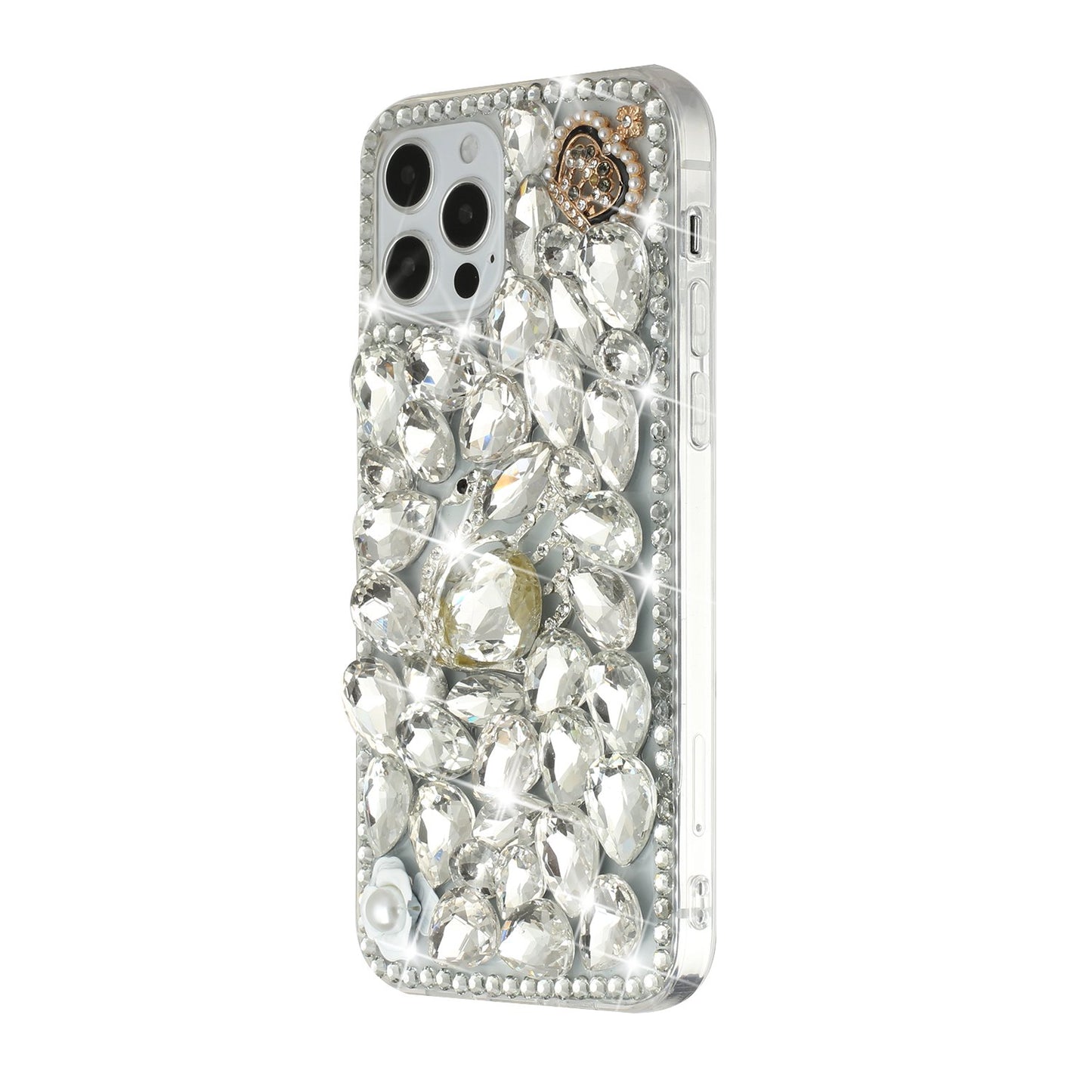 For Apple iPhone SE 3 (2022) SE/8/7 Bling Crystal 3D Full Diamonds Luxury Sparkle Rhinestone Hybrid Protective  Phone Case Cover