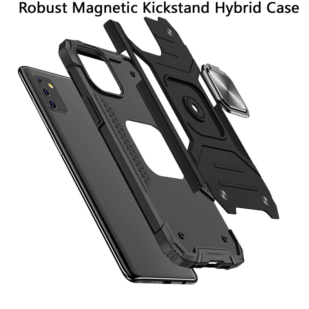 For Samsung Galaxy A13 5G Armor Hybrid with Ring Holder Kickstand Shockproof Heavy-Duty Durable Rugged Dual Layer Hard PC + TPU  Phone Case Cover