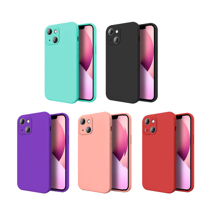 For Apple iPhone 13 / Pro Max Liquid Silicone Hybrid Gel Rubber Full Body Protection with Microfiber Lining Shockproof Flexible TPU Anti-Drop  Phone Case Cover