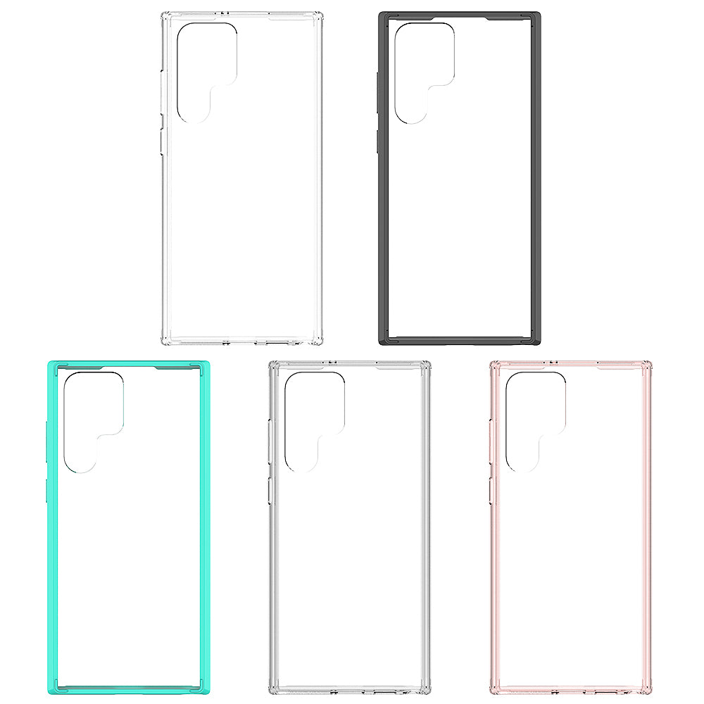 For Samsung Galaxy S22 /Plus Ultra Hybrid Transparent Clear Acrylic Back Hard PC & Soft TPU Full Protective Bumper Extra Shock-Absorb  Phone Case Cover