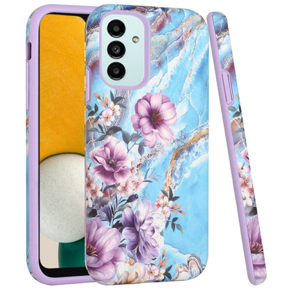 For Samsung Galaxy A13 5G Bliss Floral Stylish Design Hybrid Rubber TPU Hard PC Shockproof Armor Rugged Slim  Phone Case Cover