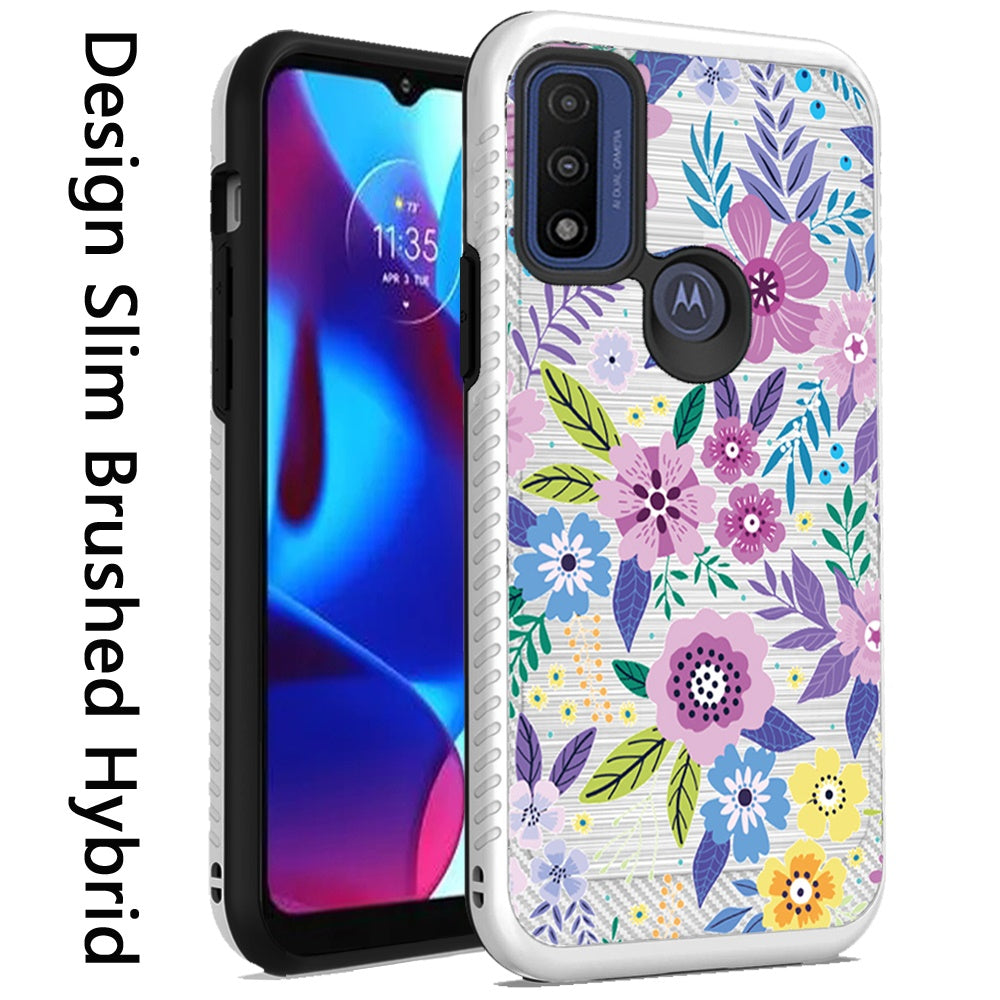 For Motorola Moto G Power 2022 Cute Design Printed Pattern Fashion Brushed Texture Shockproof Dual Layer Hybrid Slim Rubber  Phone Case Cover