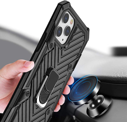 For Apple iPhone 13 (6.1") Stand Ring Holder Finger Loop with Magnetic Grip Kickstand Hybrid Shockproof Armor Hard  Phone Case Cover