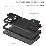 For Apple iPhone 14 /Pro Max Hybrid Hard TPU Rubber Shockproof with Vertical Kickstand & Camera Cover Protection  Phone Case Cover