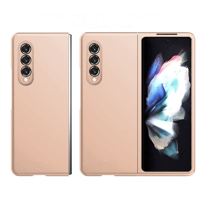 For Samsung Galaxy Z Fold 3 5G Ultra Slim Flip Snap On Hybrid Shockproof Hard PC + TPU Matte Finish Back Protector Rose Gold Phone Case Cover