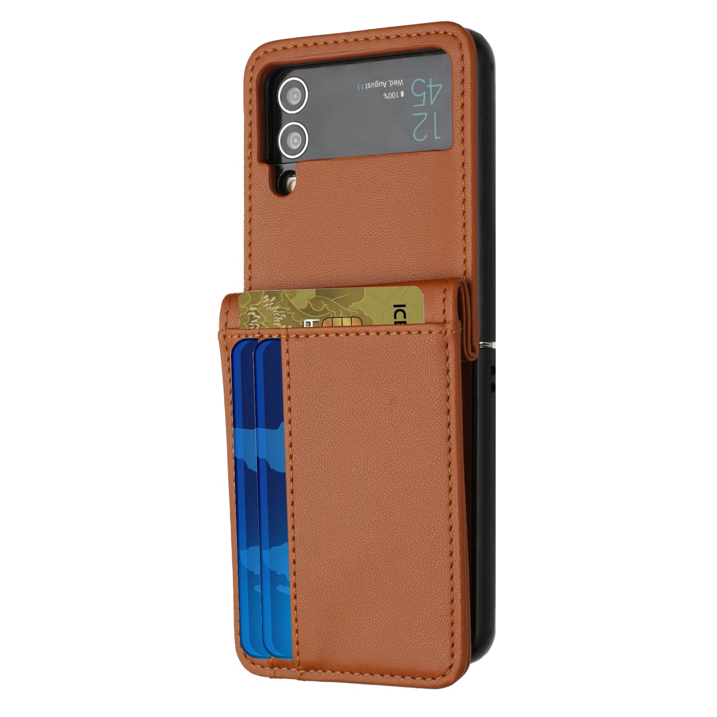 For Samsung Galaxy Z Flip 4 5G Wallet Back Storage PU Leather with Credit Card Slot Pocket Hybrid Protective  Phone Case Cover