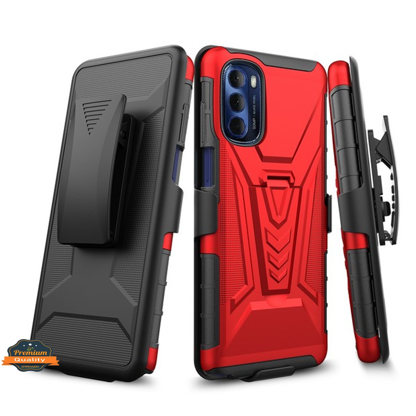 For TCL 30 XE 5G Hybrid Armor Kickstand with Swivel Belt Clip Holster Heavy Duty 3in1 Defender Shockproof TPU Rugged  Phone Case Cover