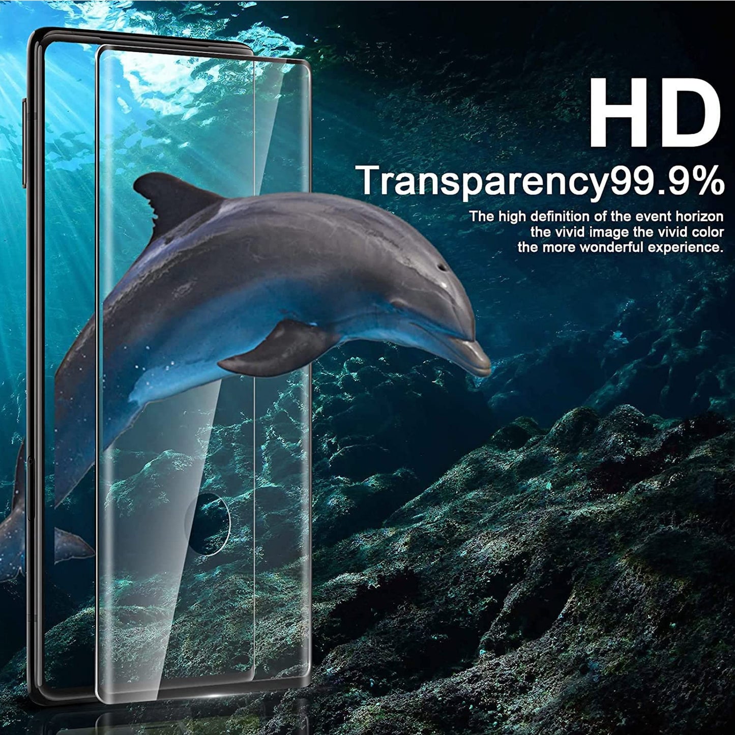 For Samsung Galaxy S10+ Plus Tempered Glass Screen Protector Designed to allow full functionality Fingerprint Unlock 3D Curved Edge Glass Full coverage Clear Black Screen Protector