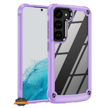 For Samsung Galaxy S23 /Plus /Ultra Heavy Duty Hybrid Clear back Shield Hard PC + TPU Bumper Edge Frame Shockproof Protective  Phone Case Cover