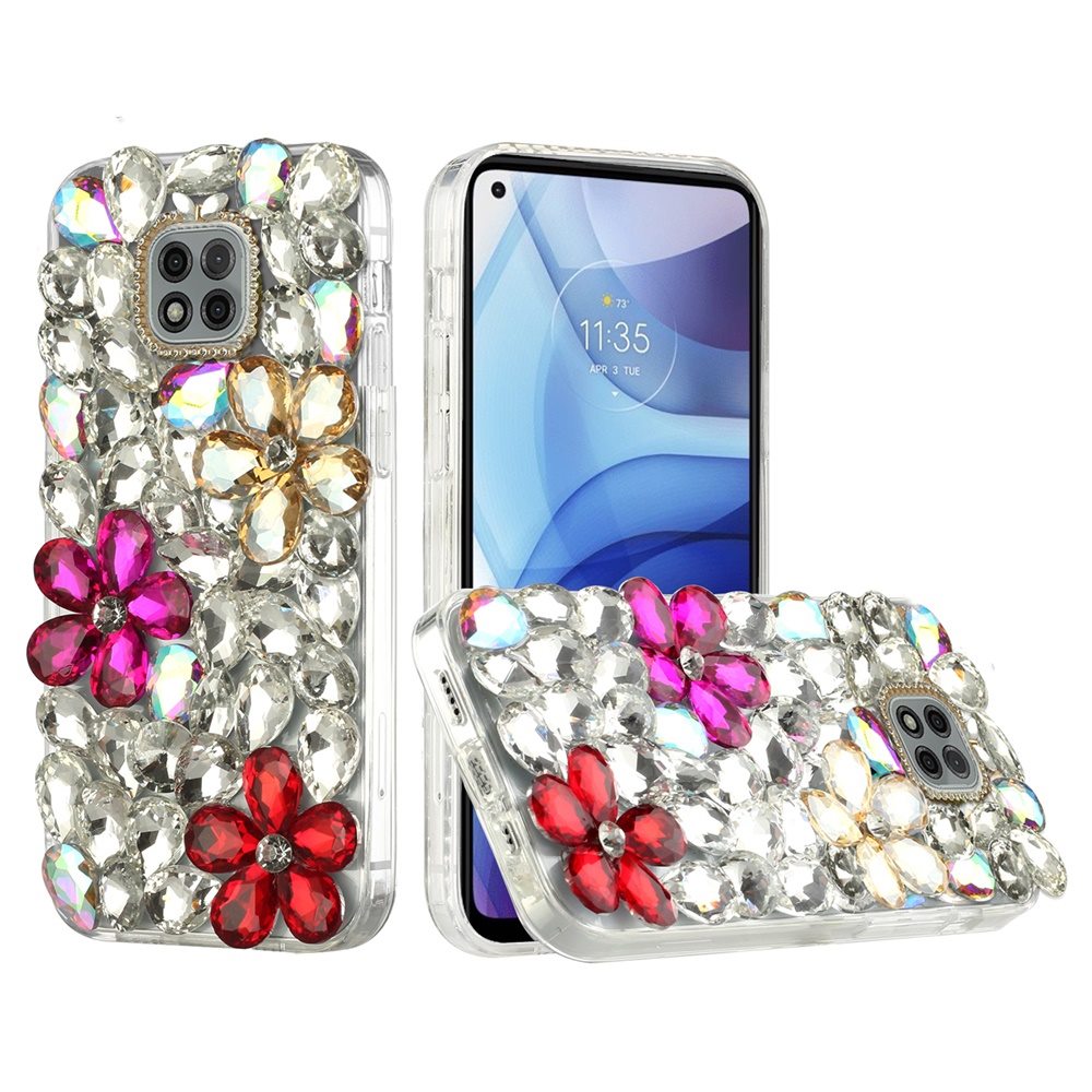 For Samsung Galaxy S21 Plus Bling Clear Crystal 3D Full Diamonds Luxury Sparkle Rhinestone Hybrid Protective Gold/ Pink/ Red Phone Case Cover