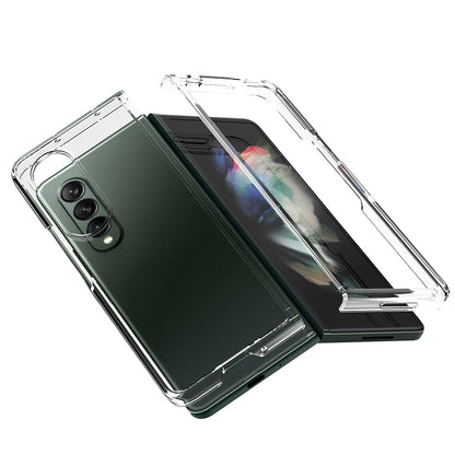 For Samsung Galaxy Z Fold 4 5G Colored Transparent Shockproof Hard PC + Rubber TPU Hybrid Bumper Shell Slim Protective  Phone Case Cover