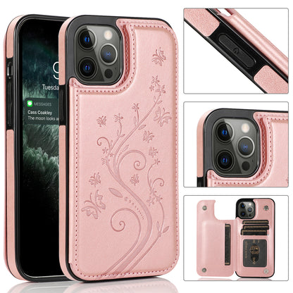 For Apple iPhone SE 2022 3rd/SE 2020/8/7 PU Leather with [Two Magnetic Clasp] [Card Slots] Stand Back Storage Wallet Flip  Phone Case Cover