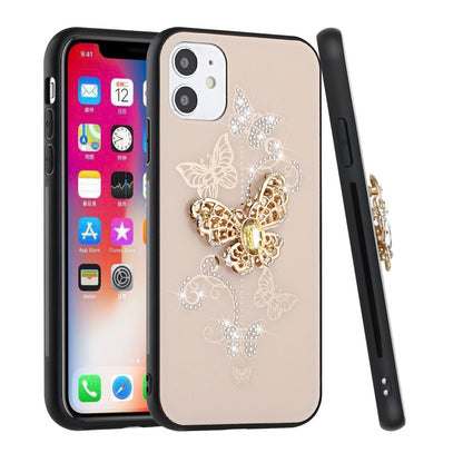 For Apple iPhone 13 Pro (6.1") 3D Diamond Bling Sparkly Glitter Ornaments Engraving Hybrid Armor Rugged Metal Fashion  Phone Case Cover