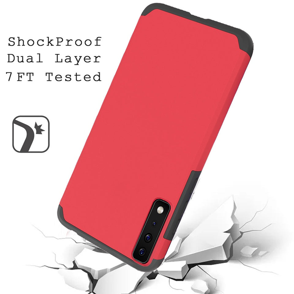 For Samsung Galaxy A23 Slim Corner Protection Shock Absorption Hybrid Dual Layer Hard PC + TPU Rubber Armor Defender Red Phone Case Cover