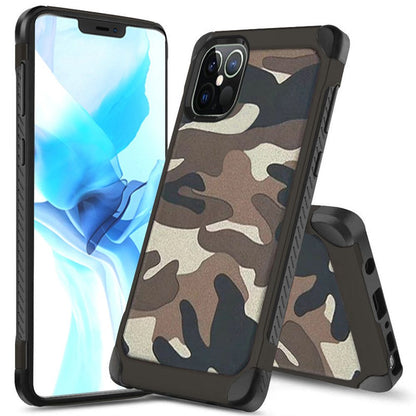 For Apple iPhone 13 Pro Max (6.7") Shockproof Slim Hybrid Silicone Camouflage Camo Design Dual Layer Rubberized TPU Hard Shell Armor  Phone Case Cover