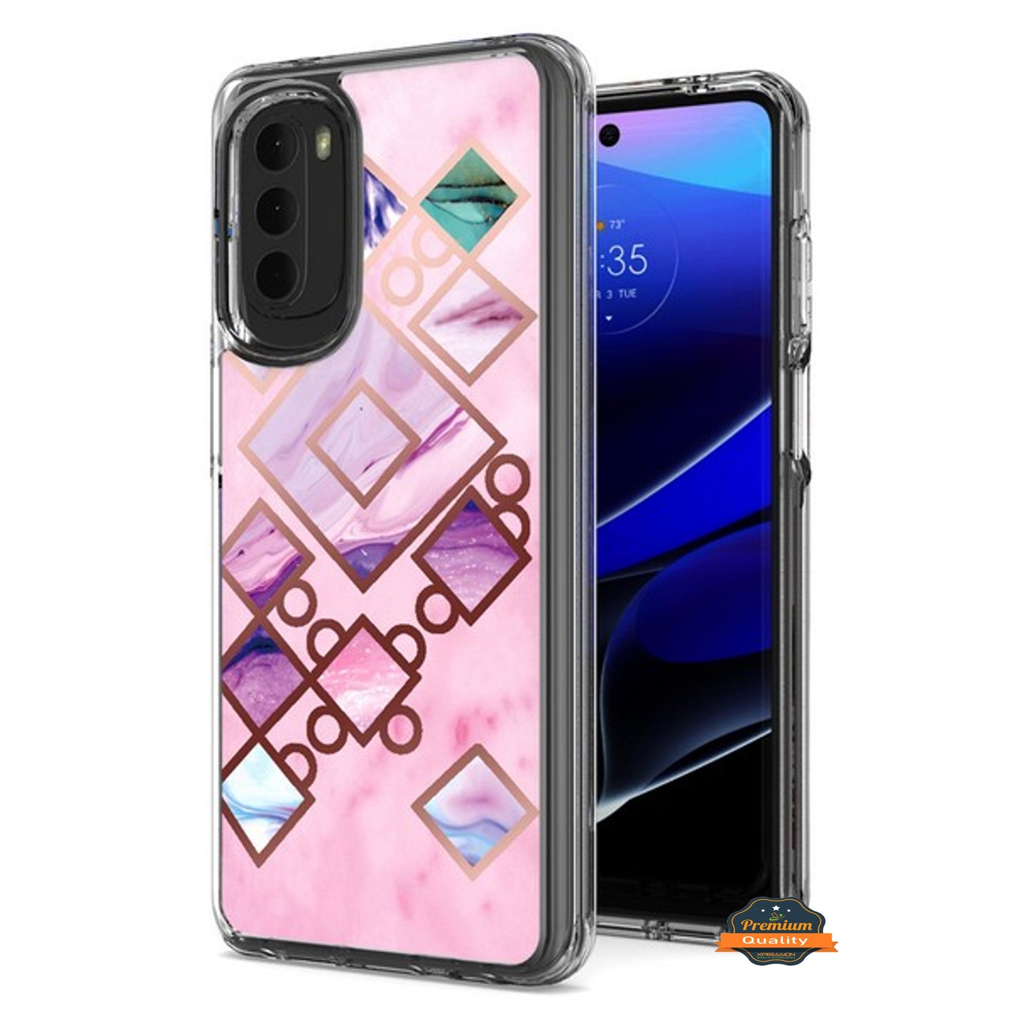 For Motorola Moto G Stylus 5G 2022 Stylish Hybrid Fashion Marble Trendy Design Hard Back Shockproof TPU Rubber Style  Phone Case Cover