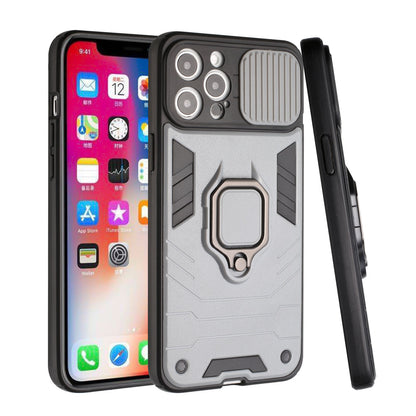 For Apple iPhone 12 Pro Max (6.7") Kickstand Hybrid with Camera Protector, Built-in 360° Rotate Ring Stand & TPU Bumper  Phone Case Cover